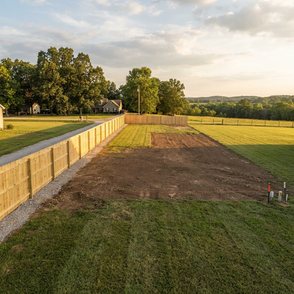 Cleared lot after grading