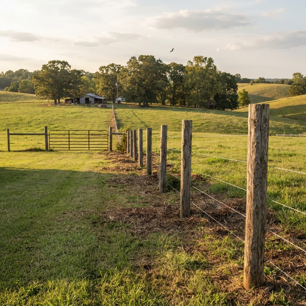 Fence line after reclamation